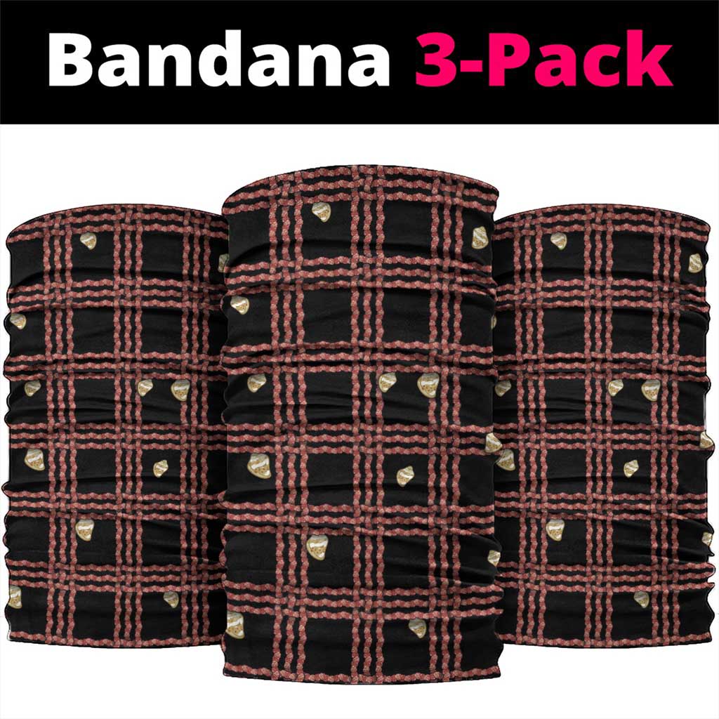 Hawaii Palaka Kahelelani Shell Lei Costume Neck Gaiter Plaid Patterns DT05 package One Size: 25*50cm Black - Polynesian Pride