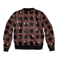 Hawaii Palaka Kahelelani Shell Lei Costume Sleeve Zip Bomber Jacket Plaid Patterns