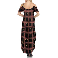 Hawaii Palaka Kahelelani Shell Lei Costume Summer Maxi Dress Plaid Patterns DT05 - Polynesian Pride