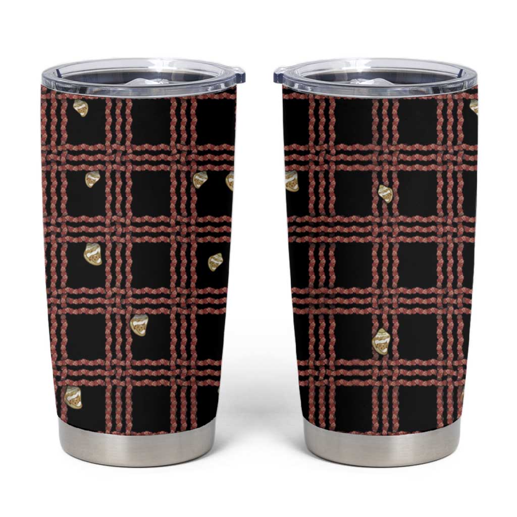 Hawaii Palaka Kahelelani Shell Lei Costume Tumbler Cup Plaid Patterns DT05 Black - Polynesian Pride