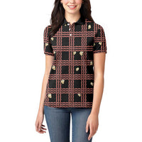 Hawaii Palaka Kahelelani Shell Lei Costume Women Polo Shirt Plaid Patterns