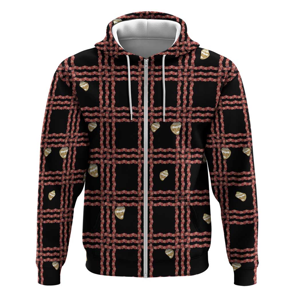 Hawaii Palaka Kahelelani Shell Lei Costume Zip Hoodie Plaid Patterns