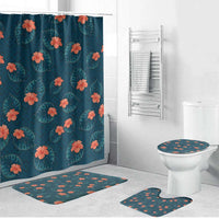 Hawaii Monstera Bathroom Set Hibiscus Flowers Simple Style - Polynesian Pride