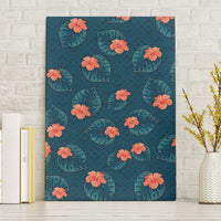 Hawaii Monstera Canvas Wall Art Hibiscus Flowers Simple Style - Polynesian Pride