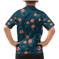 Hawaii Monstera Family Matching Mermaid Dress and Hawaiian Shirt Hibiscus Flowers Simple Style - Polynesian Pride