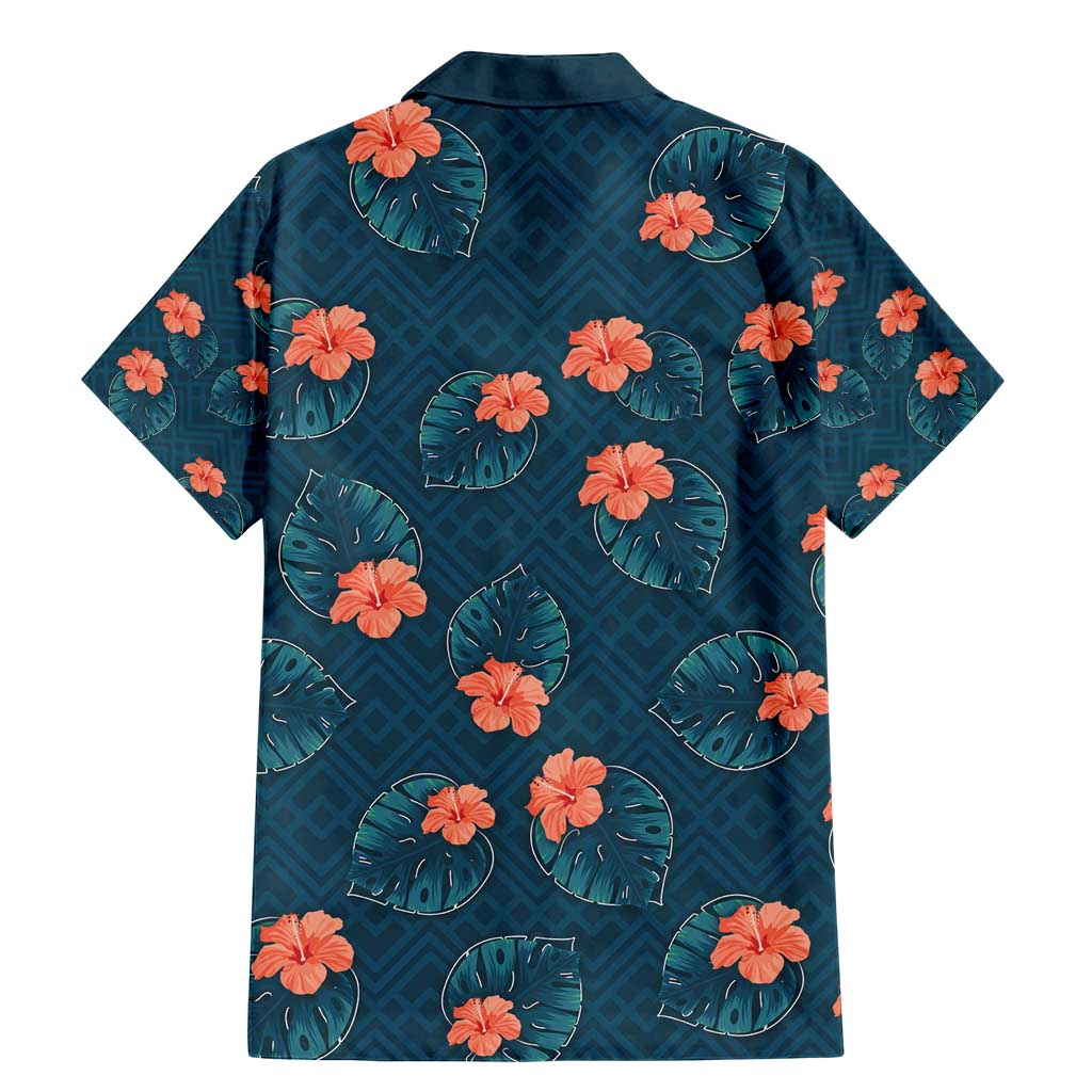 Hawaii Monstera Family Matching Mermaid Dress and Hawaiian Shirt Hibiscus Flowers Simple Style - Polynesian Pride
