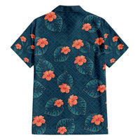 Hawaii Monstera Family Matching Tank Maxi Dress and Hawaiian Shirt Hibiscus Flowers Simple Style - Polynesian Pride
