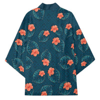 Hawaii Monstera Kimono Hibiscus Flowers Simple Style DT05 - Polynesian Pride