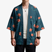 Hawaii Monstera Kimono Hibiscus Flowers Simple Style DT05 - Polynesian Pride