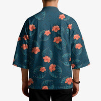 Hawaii Monstera Kimono Hibiscus Flowers Simple Style DT05 - Polynesian Pride