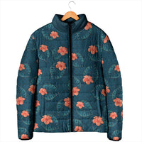 Hawaii Monstera Padded Jacket Hibiscus Flowers Simple Style DT05 - Polynesian Pride