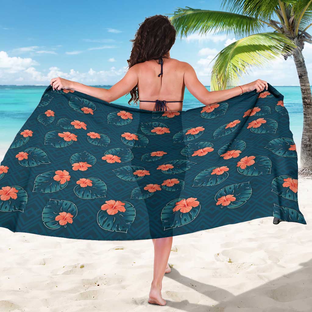 Hawaii Monstera Sarong Hibiscus Flowers Simple Style - Polynesian Pride
