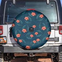 Hawaii Monstera Spare Tire Cover Hibiscus Flowers Simple Style - Polynesian Pride