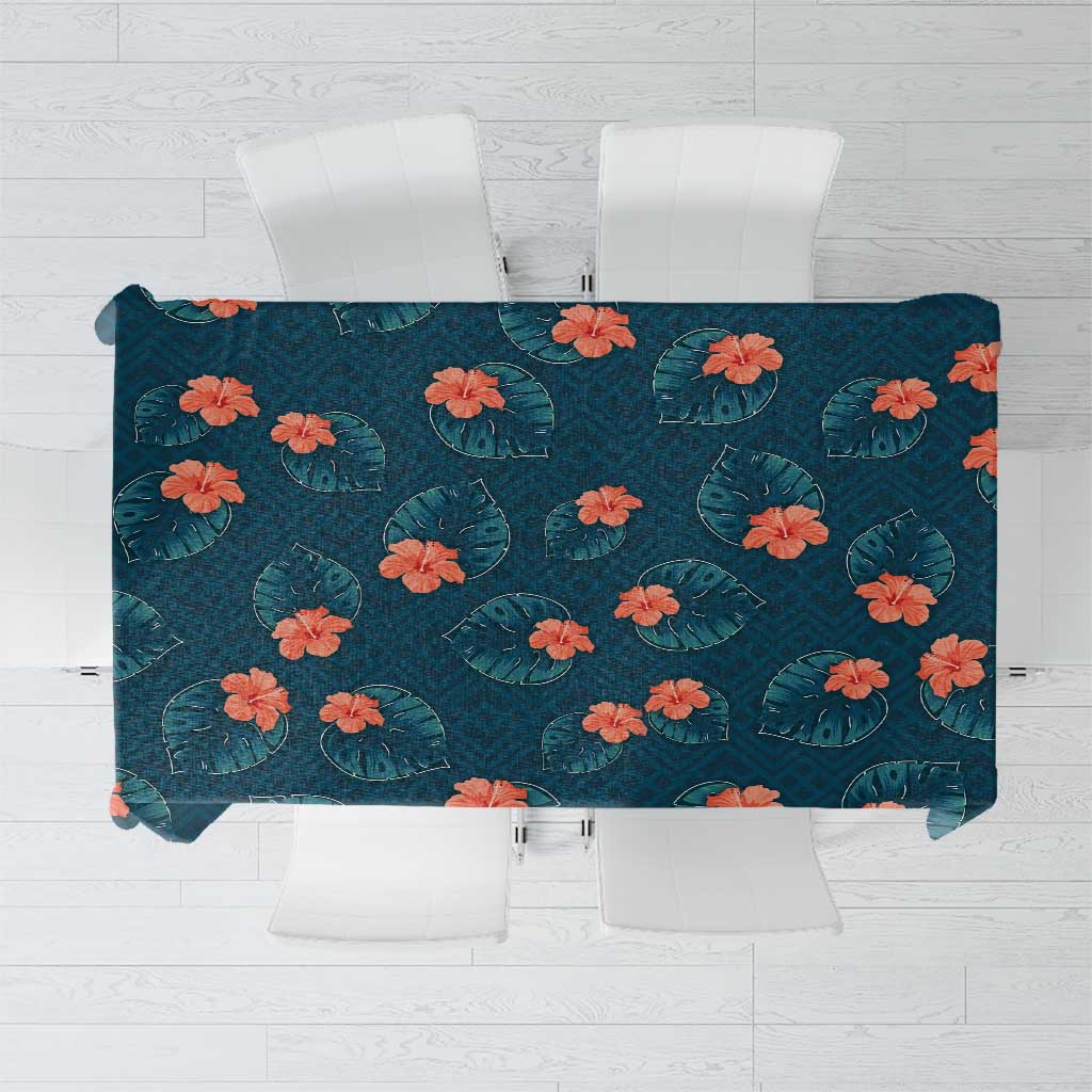 Hawaii Monstera Tablecloth Hibiscus Flowers Simple Style - Polynesian Pride