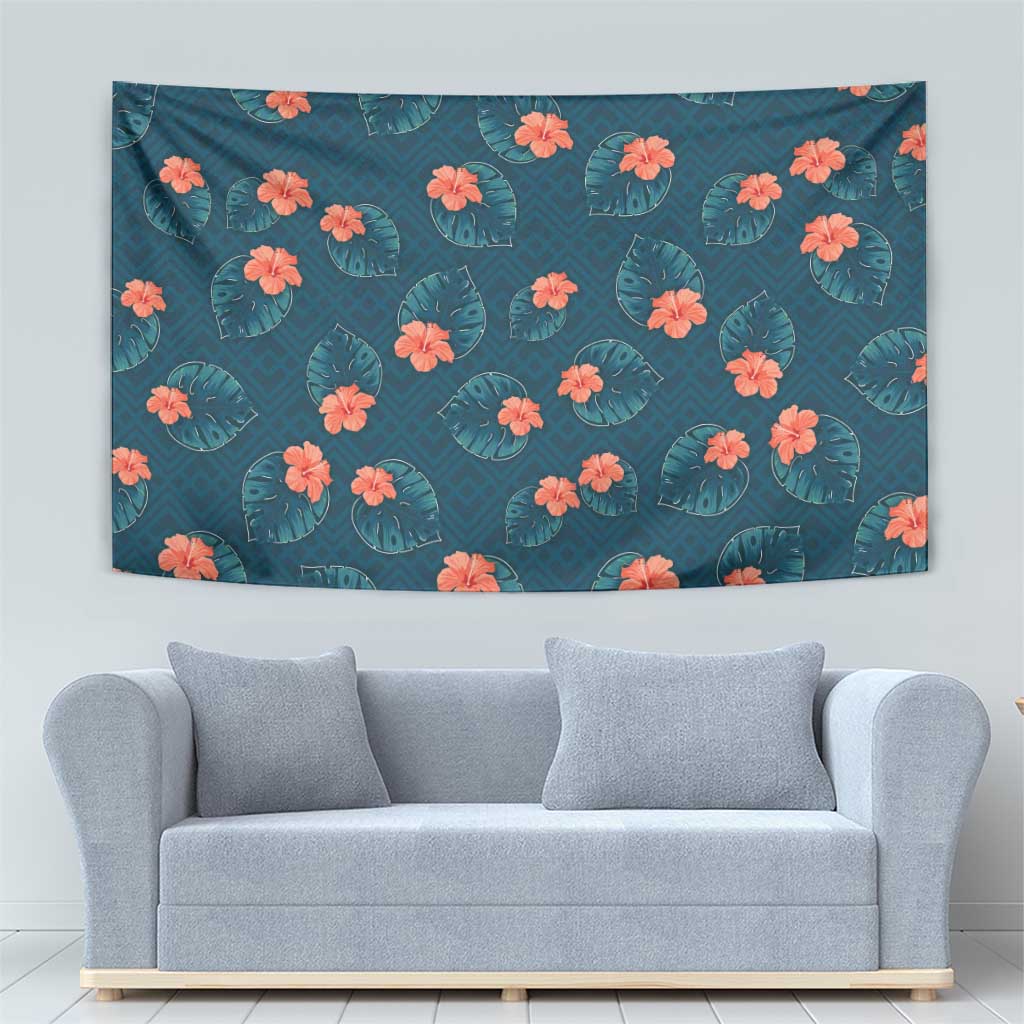 Hawaii Monstera Tapestry Hibiscus Flowers Simple Style DT05 - Polynesian Pride