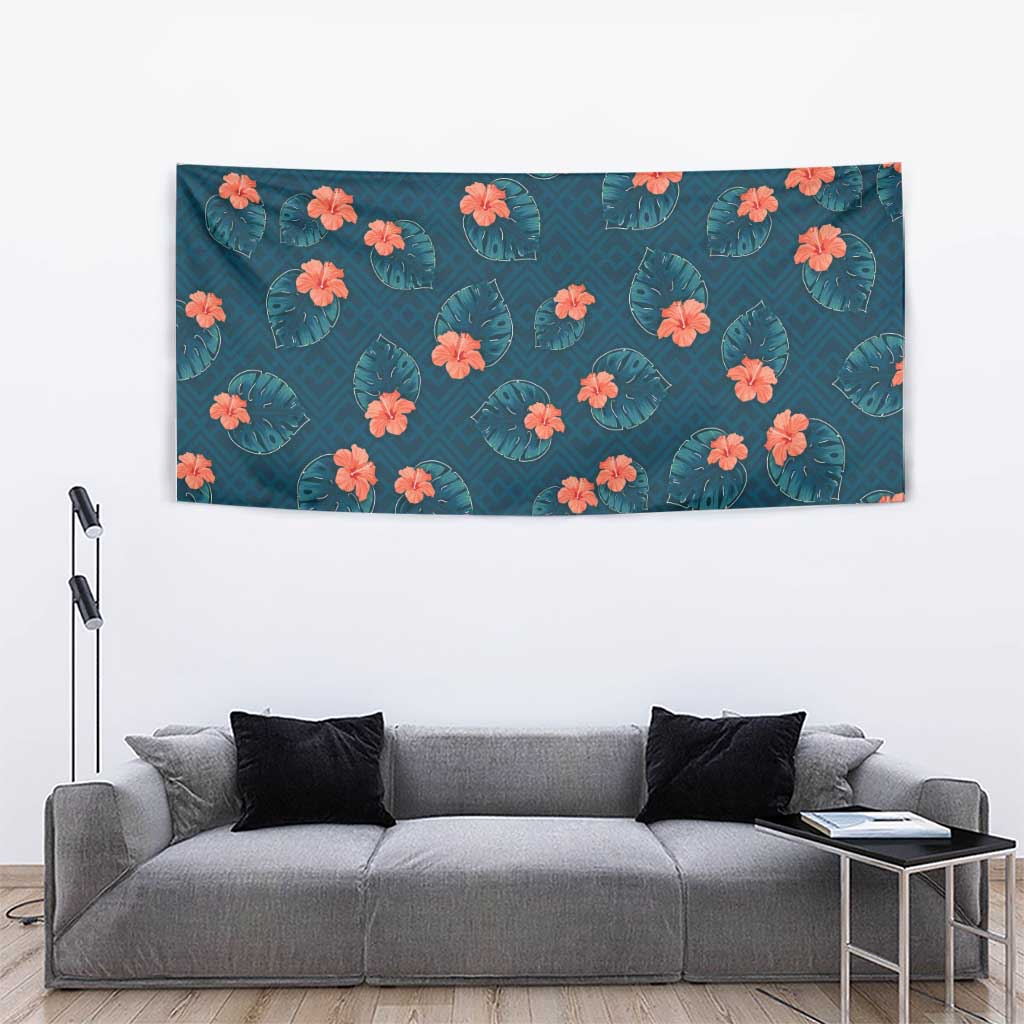 Hawaii Monstera Tapestry Hibiscus Flowers Simple Style DT05 - Polynesian Pride