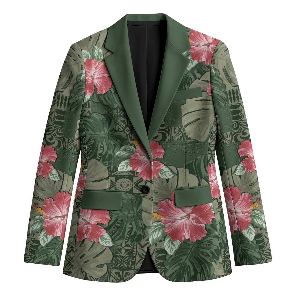 Hawaii Blazer Green Polynesian Monstera Patterns - Polynesian Pride
