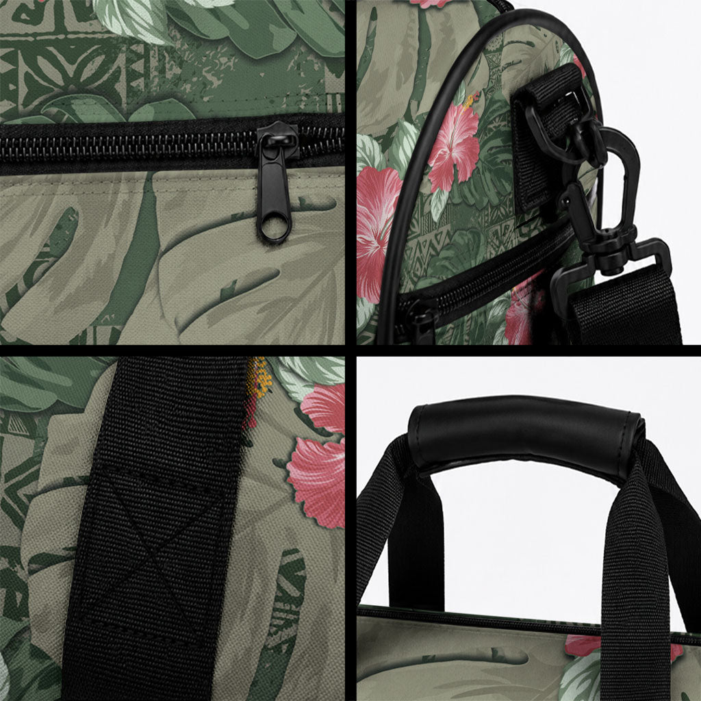 Hawaii Duffle Bag Green Polynesian Monstera Patterns