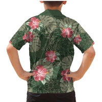 Hawaii Family Matching Mermaid Dress and Hawaiian Shirt Green Polynesian Monstera Patterns - Polynesian Pride