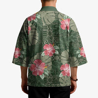 Hawaii Kimono Green Polynesian Monstera Patterns DT05 - Polynesian Pride