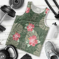 Hawaii Men Tank Top Green Polynesian Monstera Patterns - Polynesian Pride