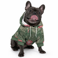 Hawaii Pet Hoodie Green Polynesian Monstera Patterns
