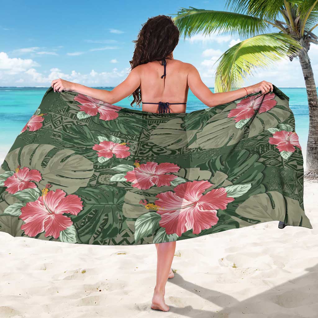 Hawaii Sarong Green Polynesian Monstera Patterns - Polynesian Pride