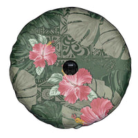 Hawaii Spare Tire Cover Green Polynesian Monstera Patterns - Polynesian Pride