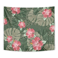 Hawaii Tapestry Green Polynesian Monstera Patterns DT05 - Polynesian Pride