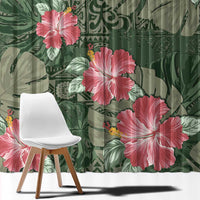Hawaii Window Curtain Green Polynesian Monstera Patterns DT05 - Polynesian Pride