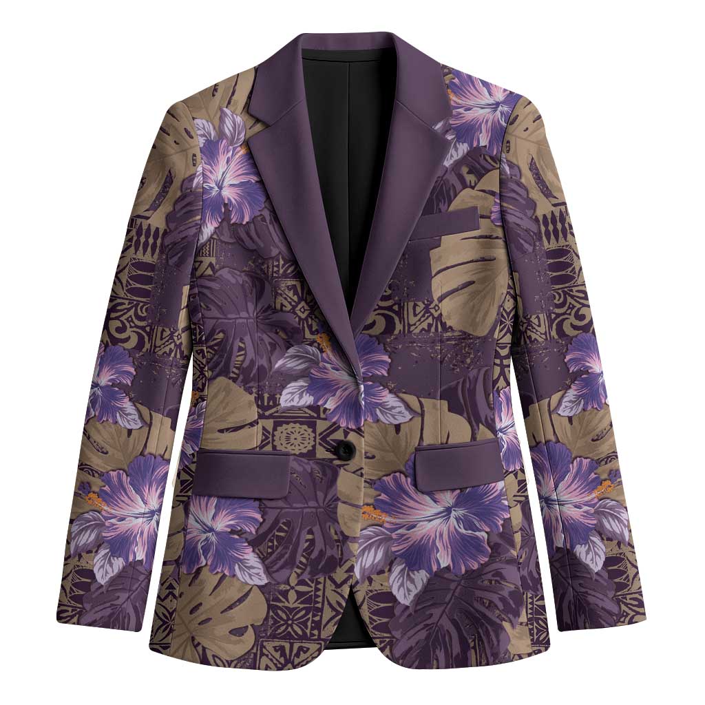 Hawaii Blazer Purple Polynesian Monstera Patterns - Polynesian Pride