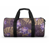 Hawaii Duffle Bag Purple Polynesian Monstera Patterns