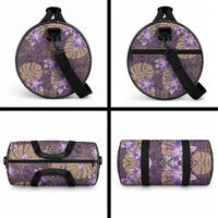 Hawaii Duffle Bag Purple Polynesian Monstera Patterns