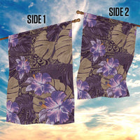 Hawaii Garden Flag Purple Polynesian Monstera Patterns - Polynesian Pride