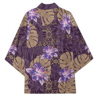 Hawaii Kimono Purple Polynesian Monstera Patterns DT05 - Polynesian Pride
