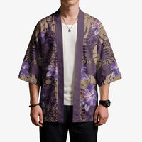 Hawaii Kimono Purple Polynesian Monstera Patterns DT05 - Polynesian Pride