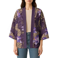 Hawaii Kimono Purple Polynesian Monstera Patterns DT05 - Polynesian Pride