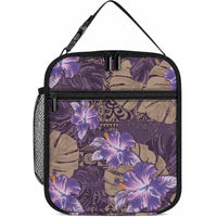 Hawaii Lunch Bag Purple Polynesian Monstera Patterns