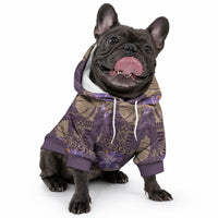 Hawaii Pet Hoodie Purple Polynesian Monstera Patterns