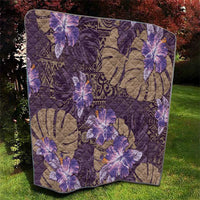 Hawaii Quilt Purple Polynesian Monstera Patterns - Polynesian Pride