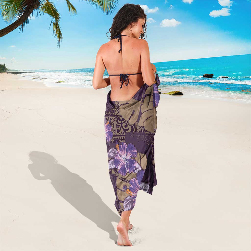 Hawaii Sarong Purple Polynesian Monstera Patterns - Polynesian Pride