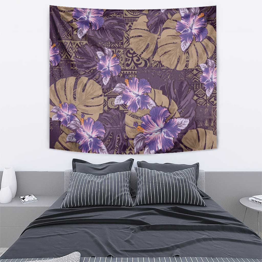 Hawaii Tapestry Purple Polynesian Monstera Patterns DT05 - Polynesian Pride