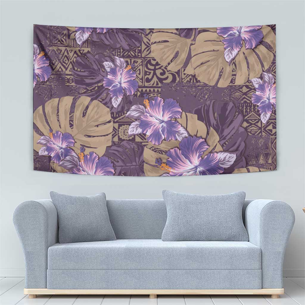 Hawaii Tapestry Purple Polynesian Monstera Patterns DT05 - Polynesian Pride