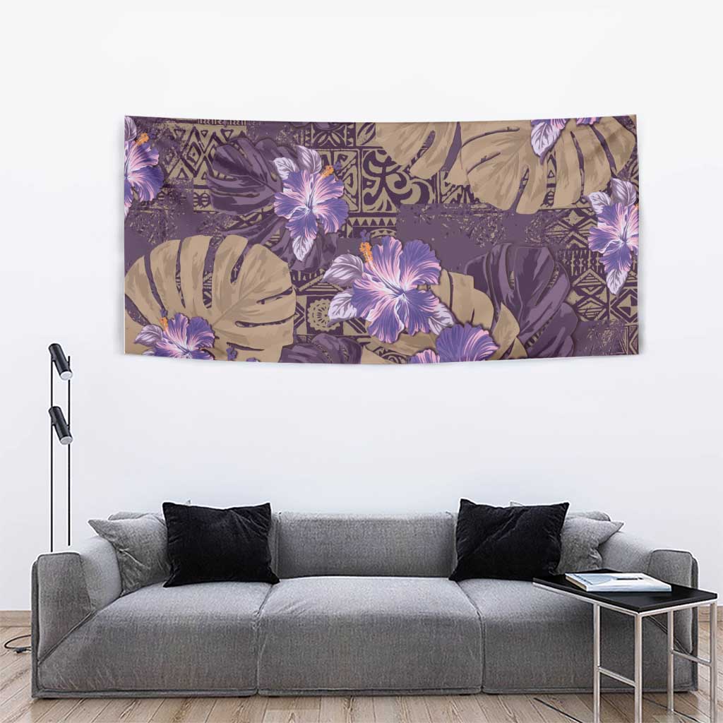 Hawaii Tapestry Purple Polynesian Monstera Patterns DT05 - Polynesian Pride