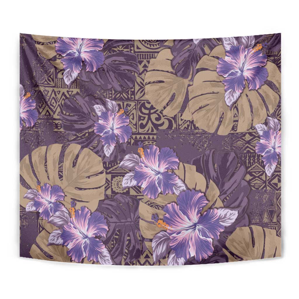 Hawaii Tapestry Purple Polynesian Monstera Patterns DT05 - Polynesian Pride