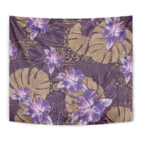Hawaii Tapestry Purple Polynesian Monstera Patterns DT05 - Polynesian Pride