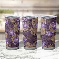 Hawaii Tumbler Cup Purple Polynesian Monstera Patterns - Polynesian Pride