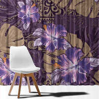 Hawaii Window Curtain Purple Polynesian Monstera Patterns DT05 - Polynesian Pride