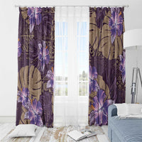 Hawaii Window Curtain Purple Polynesian Monstera Patterns DT05 - Polynesian Pride