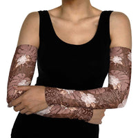 Hawaii Arm Sleeves Brown Polynesian Monstera Patterns - Polynesian Pride